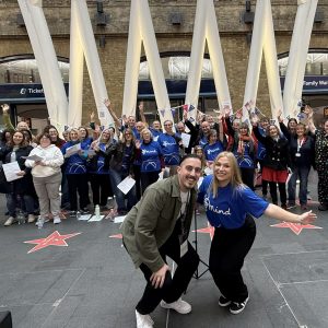 A large choir at a station